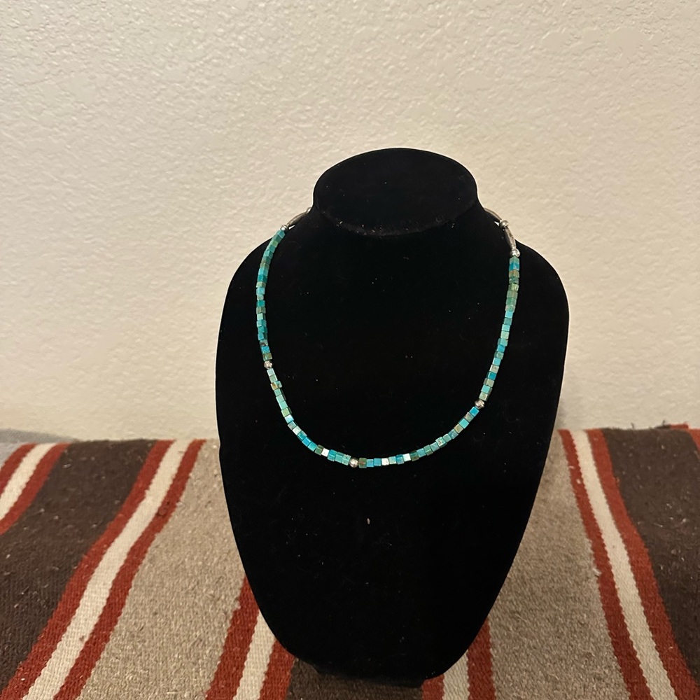 Hand Crafted Turquoise and Sterling Silver Necklace by Unique Earth - Picture 1 of 3
